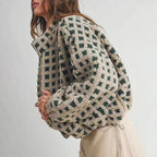 Damen kuschelige Fleecejacke im modernen Karodesign R&B