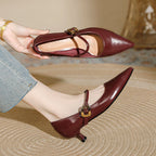 Damen elegante Riemchen-Pumps mit moderner Schnalle