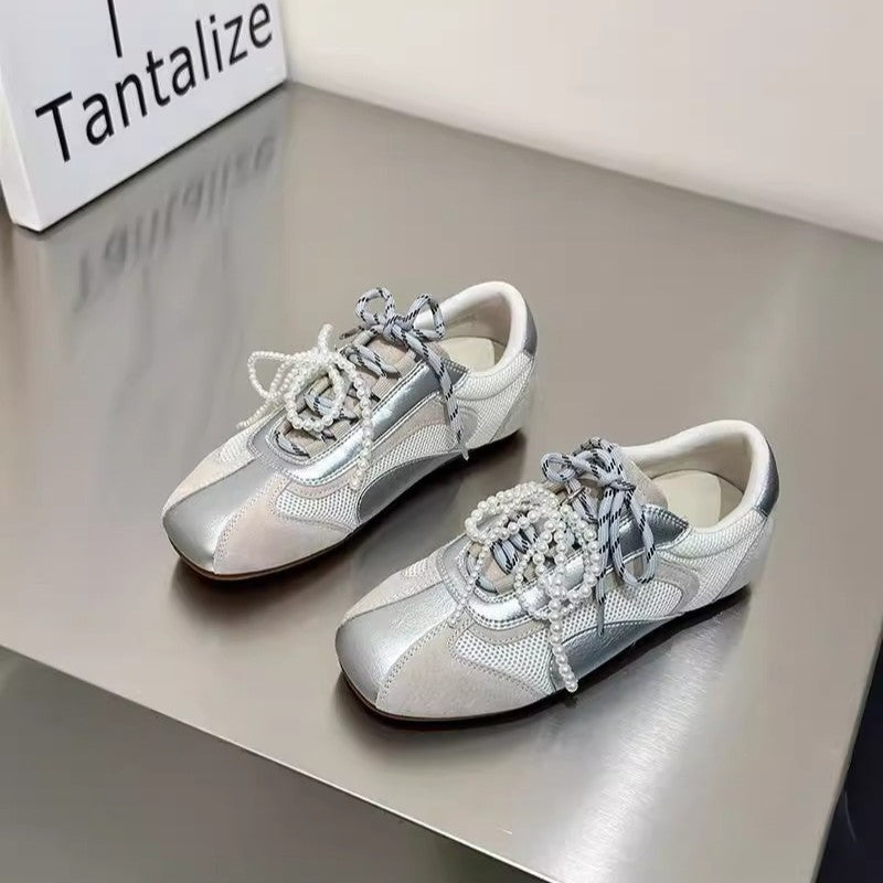 Damen modische Sneakers mit elegantem Sportdesign und hochwertigem Materialmix R&B