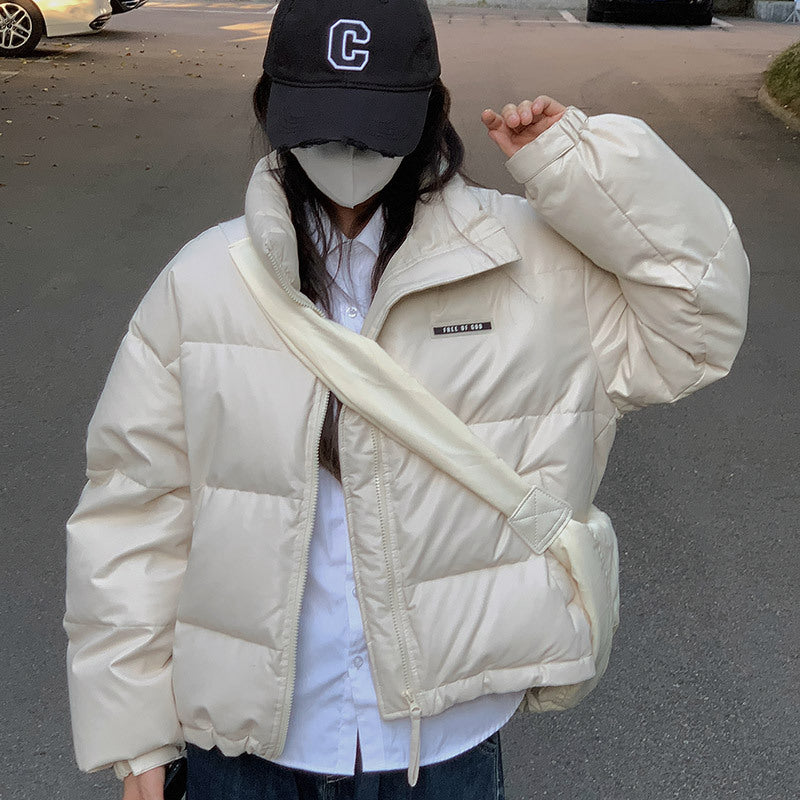 Damen Modische sowie isolierte Pufferjacke mit hochschließendem Kragen und seitlichen Reißverschlusstaschen R&B