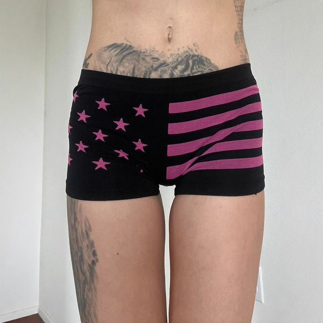 Damen Komfortable Boxershorts mit patriotischem Design R&B
