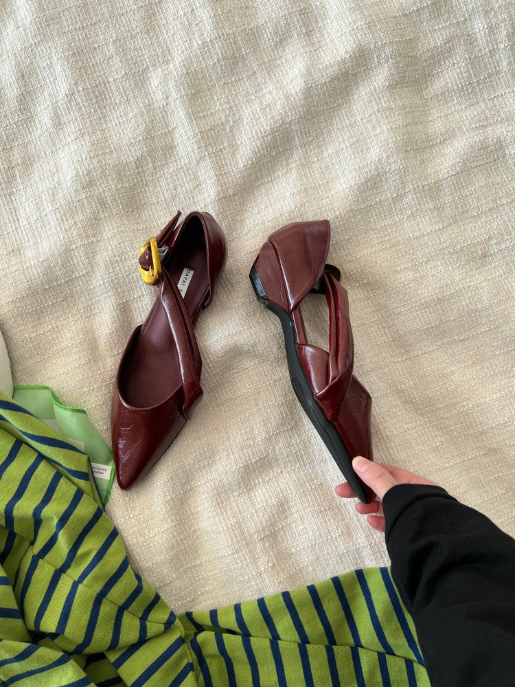 Damen elegante Slingback-Pumps mit modischem Riemchen und stabiler Sohle R&B