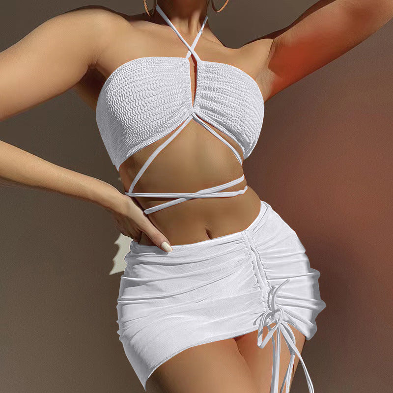 Damen Cropped Top mit verspieltem Wickelrock R&B