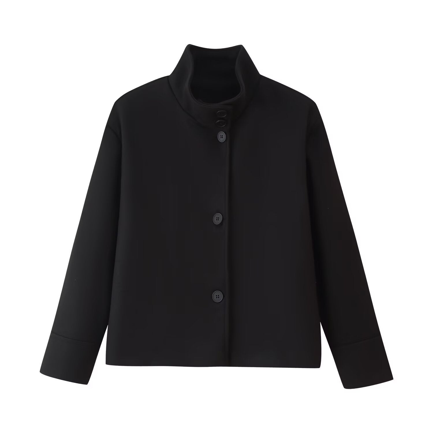 Damen Klassische Kurzjacke mit hohem Kragen und eleganten Knöpfen R&B