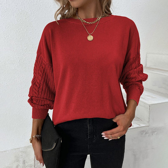 Damen Pullover mit strukturierten Ärmelpartien und lockerer Passform R&B