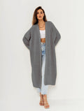 Damen Großer Strickmantel mit offener Front und lässiger Silhouette R&B
