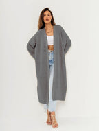 Damen Großer Strickmantel mit offener Front und lässiger Silhouette R&B
