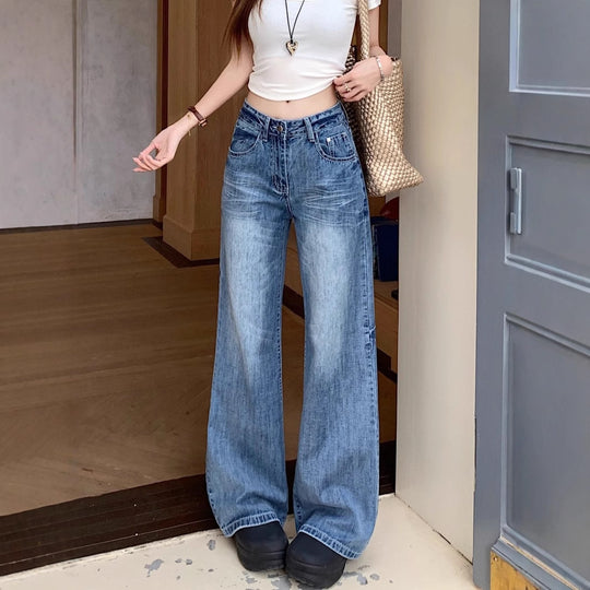 Damen weit geschnittene Jeanshose im urbanen Style R&B