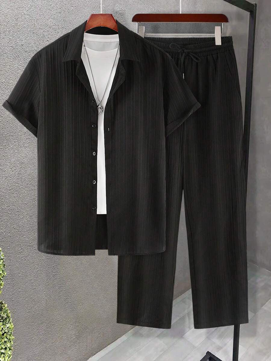 Damen Streifen Schlafanzug Set R&B