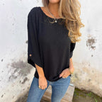 Damen lässige Bluse mit strukturiertem Stoff