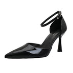 Damen Hochglanz Slingback-Pumps mit verstellbarem Riemen