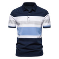 Herren Poloshirt mit klassischen Streifen und atmungsaktiver Baumwolle