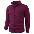 Herren Strickpullover mit hohem Kragen und Knopfverschluss R&B
