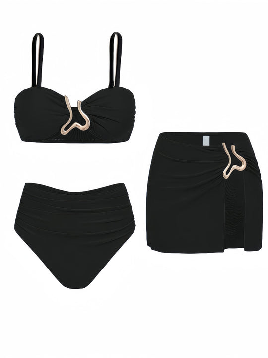 Damen Bikiniset mit elegantem Wickelrock und modischem Design R&B