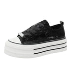 Damen Plateausneaker mit elegantem Spitzen-Design und modischen Akzenten R&B