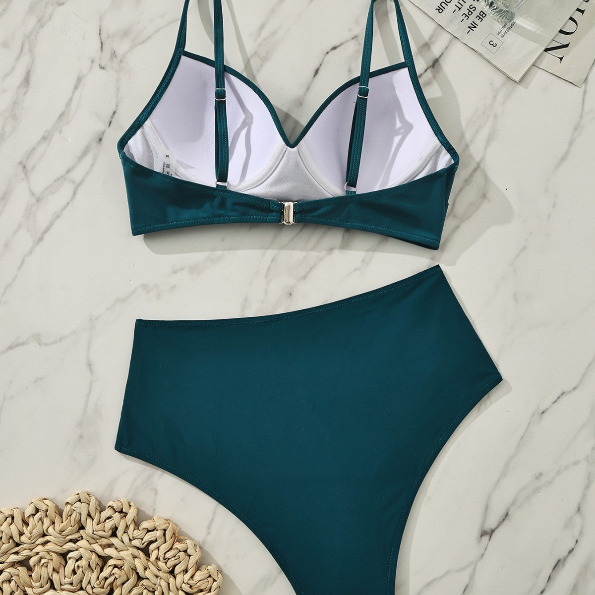 Damen Hochgeschnitten Bikini mit Wickel-Oberteil