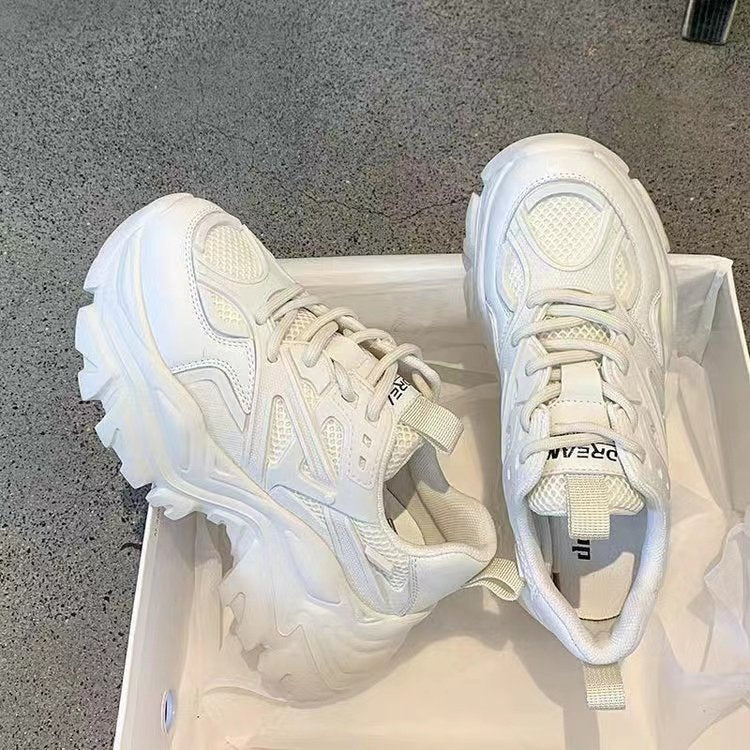Damen modische Chunky Sneakers mit atmungsaktivem Obermaterial und ergonomischer Sohle R&B