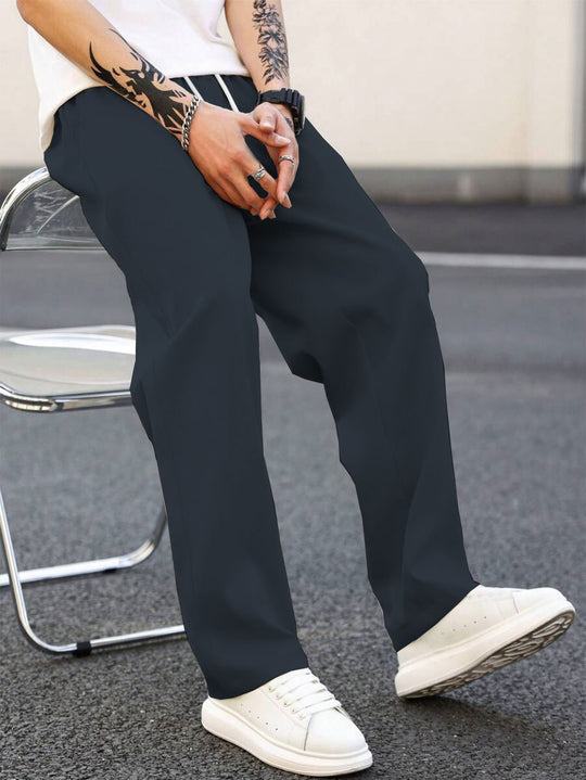 Herren modische Freizeithose mit weiter Passform und elastischem Bund R&B