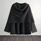 Damen elegante und gemütliche Capejacke R&B