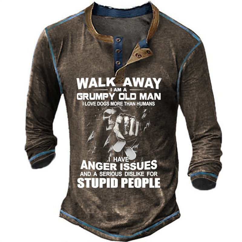 Herren Langarmshirt mit originellem Spruchdesign R&B