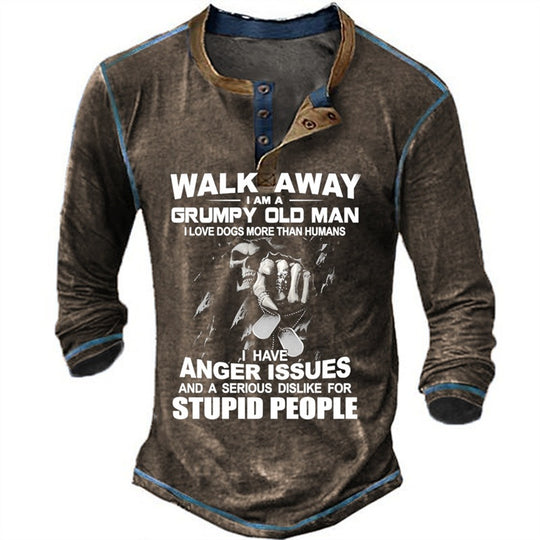 Herren Langarmshirt mit originellem Spruchdesign R&B