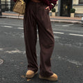 Damen Weite Cordhose mit Falten R&B