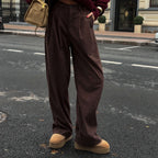 Damen Weite Cordhose mit Falten R&B