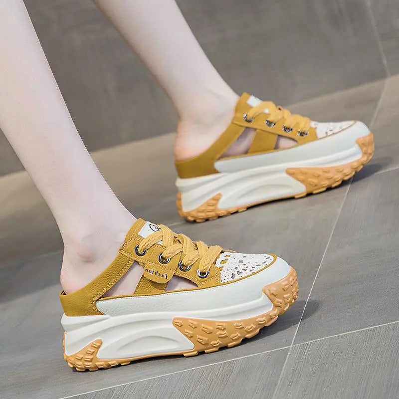 Damen Sportliche Sneaker mit offenen Fersen und rutschfester Sohle