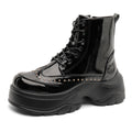 Damen Trendige Stiefeletten mit funkelnden Nieten und robuster Sohle