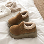 Damen Komfort Clogs mit warmem Kunstfell und modischem Riemen R&B