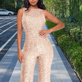 Damen Glamouröses Jumpsuit mit Paillettenbesatz und figurbetonter Silhouette R&B