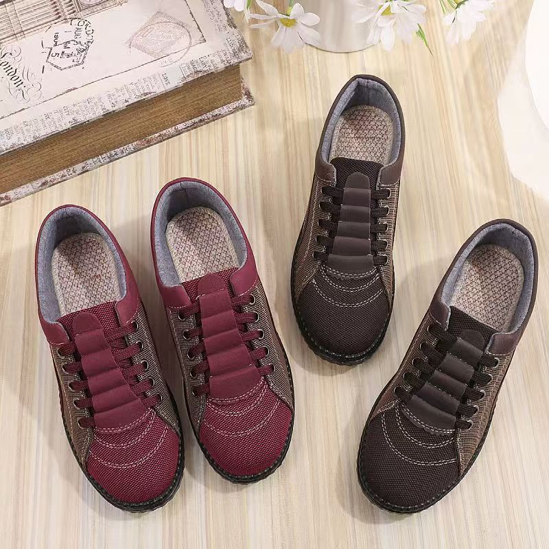 Damen modische Freizeit-Sneaker mit elastischen Schnürsenkeln R&B