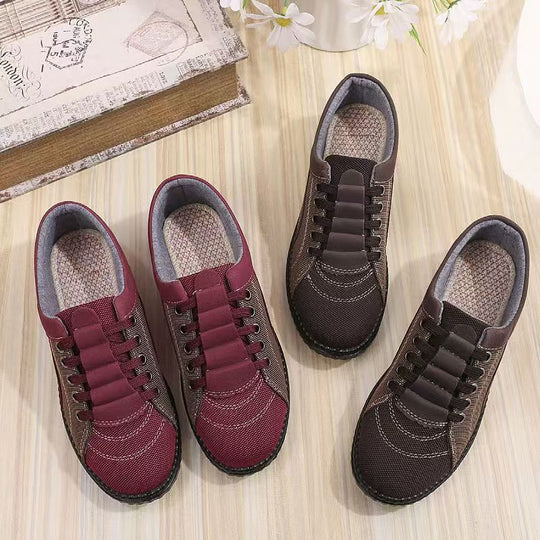 Damen modische Freizeit-Sneaker mit elastischen Schnürsenkeln R&B