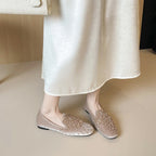Damen Ballerinas mit funkelnden Strassapplikationen
