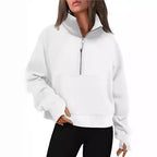 Damen Sportlicher Pullover mit hohem Kragen und Reißverschluss R&B