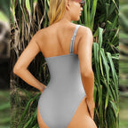 Damen asymmetrischer Cut-Out Einteiler Badeanzug