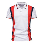 Herren Polohemd mit modischem Farbblock-Design und hochwertiger Baumwollmischung