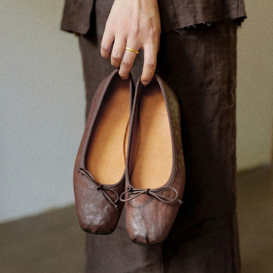 Damen Ballerina-Schuhe mit feinem Leder und zeitlosem Design R&B