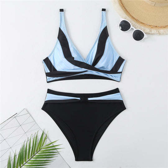 Damen Bikini-Set mit modernem Wickeldesign und figurbetonendem Schnitt R&B