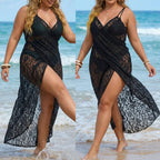 Damen Transparentes Spitzenstrandkleid R&B