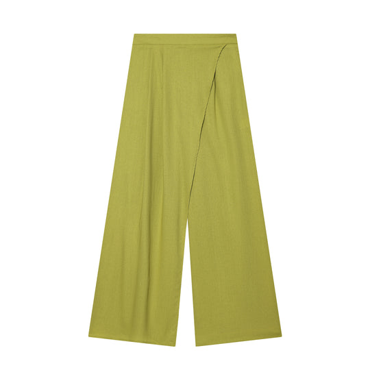 Damenweite Palazzo-Hose mit asymmetrischem Schnitt und elastischem Bund R&B