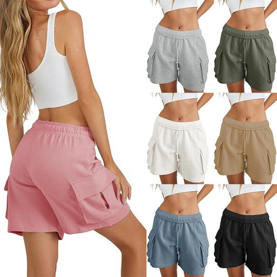 Damen lässige Freizeithose mit komfortablem Gummibund und praktischen Seitentaschen R&B