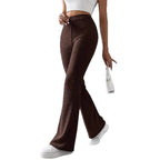 Damen Strickhose mit weitem Bein und Rippstruktur R&B