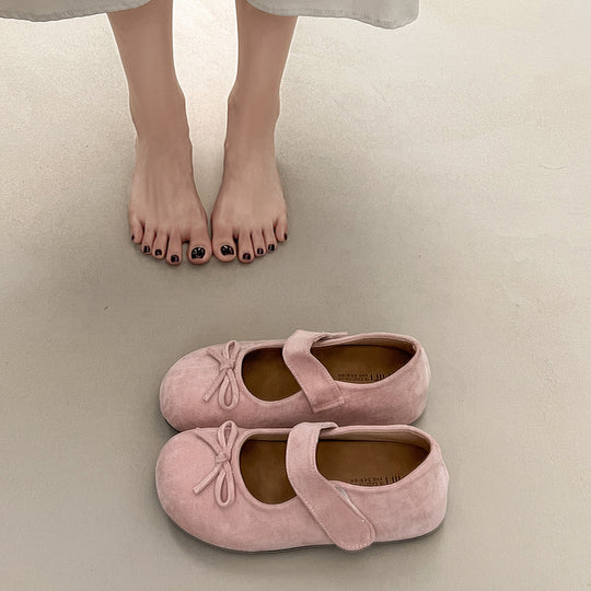 Damen Ballerinas mit praktischem Klettverschluss und verspieltem Schleifendetail R&B