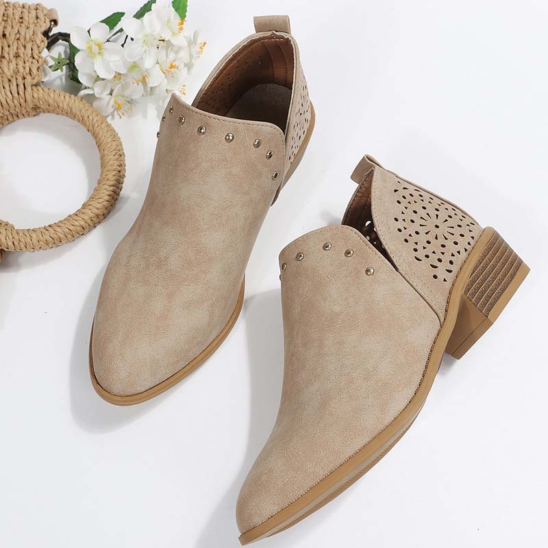 Vintage Spitzenschuh Hollow Knöchelstiefel R&B