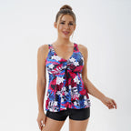 Damen Tankini-Set mit floralem Design und Shorts R&B