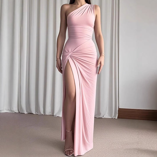 Damen Elegantes Wickelmaxikleid mit asymmetrischem Schnitt und figurformendem Design R&B