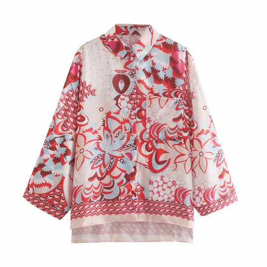 Damen Blusenset mit floralem Muster und Shorts R&B