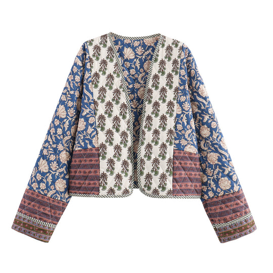 Damen Patchwork-Überwurfjacke R&B