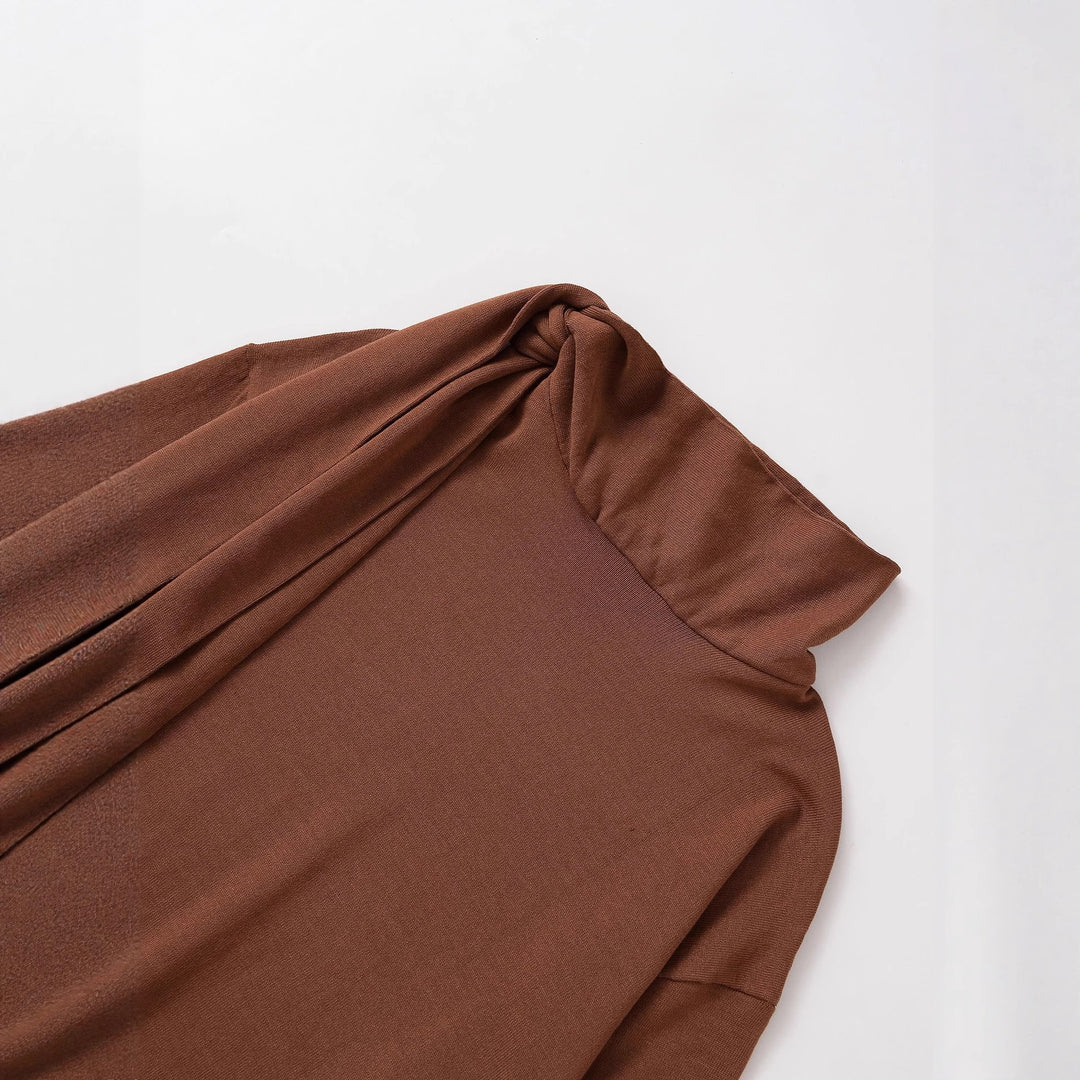 Damen lässiger Strickpullover mit asymmetrischem Kragen R&B